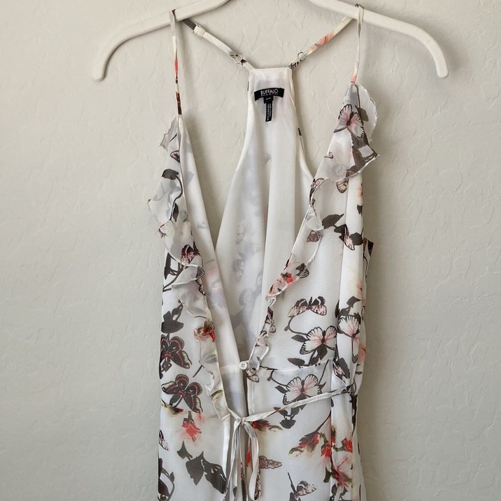 Butterfly Print Ruffled High-Low Maxi Dress - Picture 5 of 7